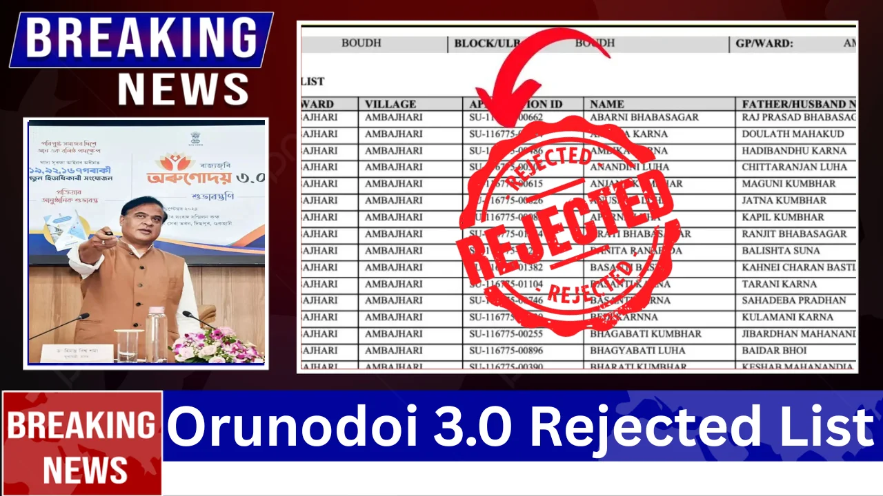 Orunodoi 3.0 Rejected List