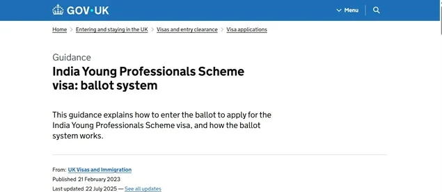 India Young Professionals Scheme
